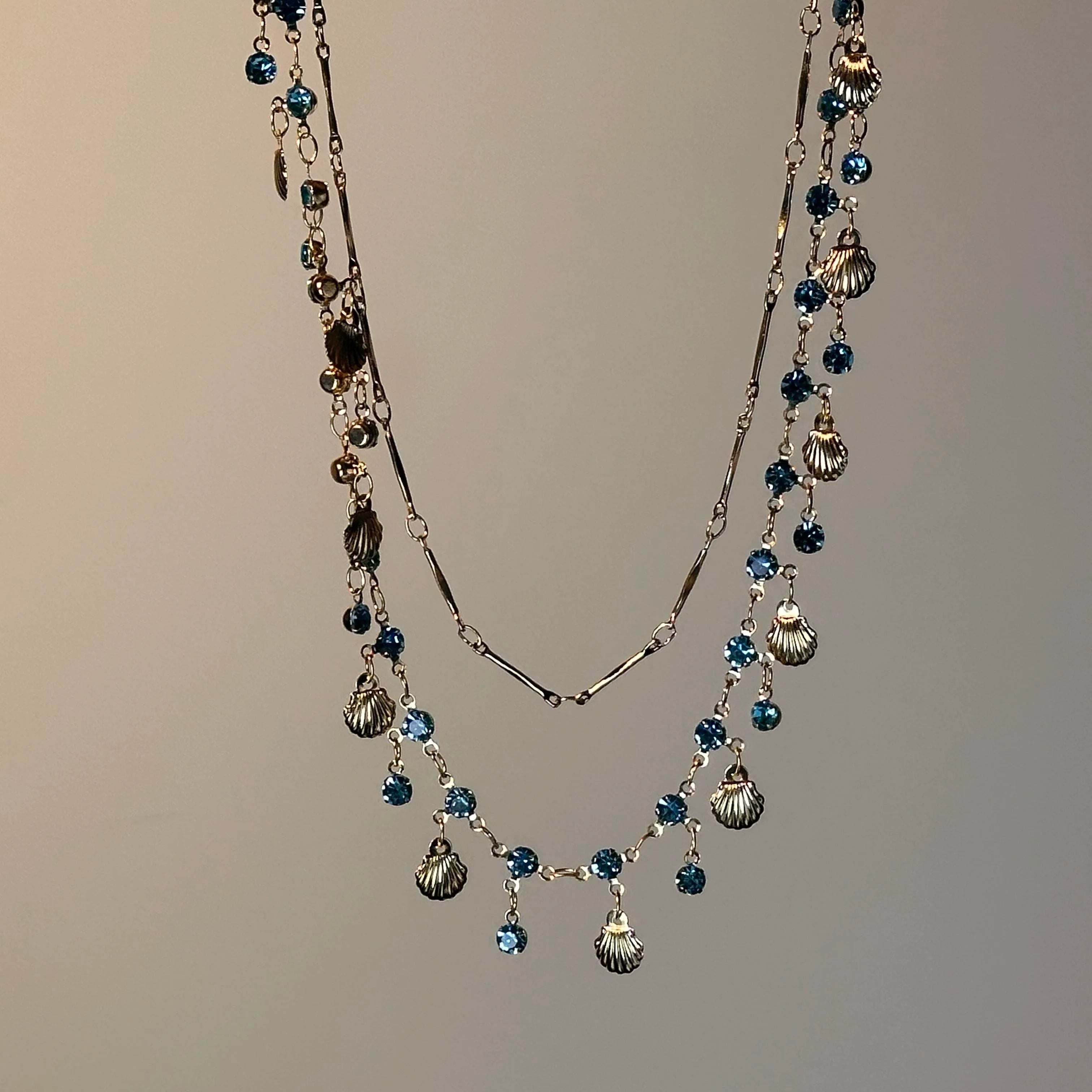 Brayley Star Shell Necklace - Blue Zircon Shell Necklace