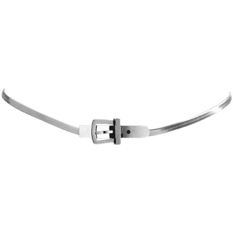 Stellarose Serpent Chain Necklace - Plain Belt Buckle Chain