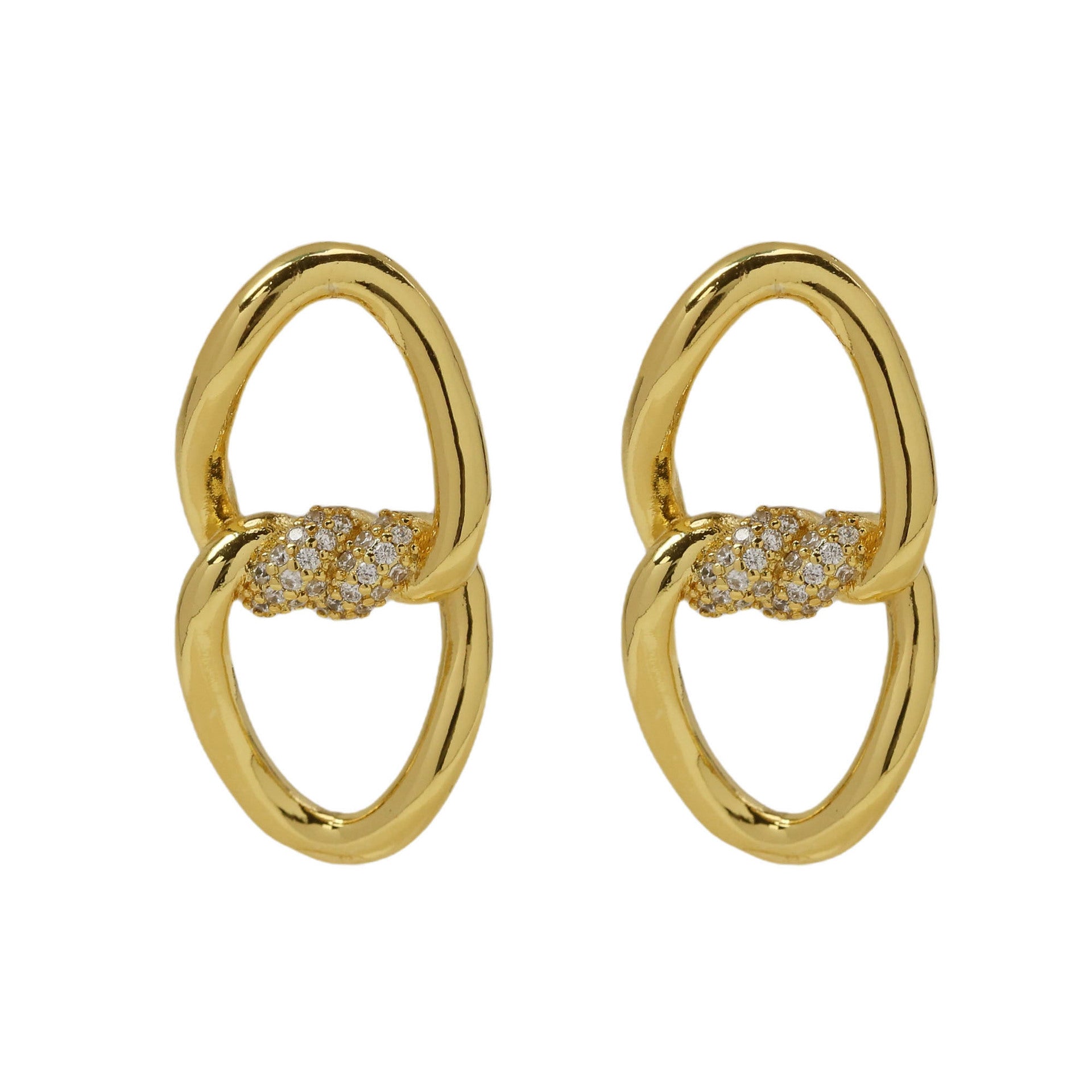 Azure Twisted Zircon Earrings - FE231002 [SSC64N2H]