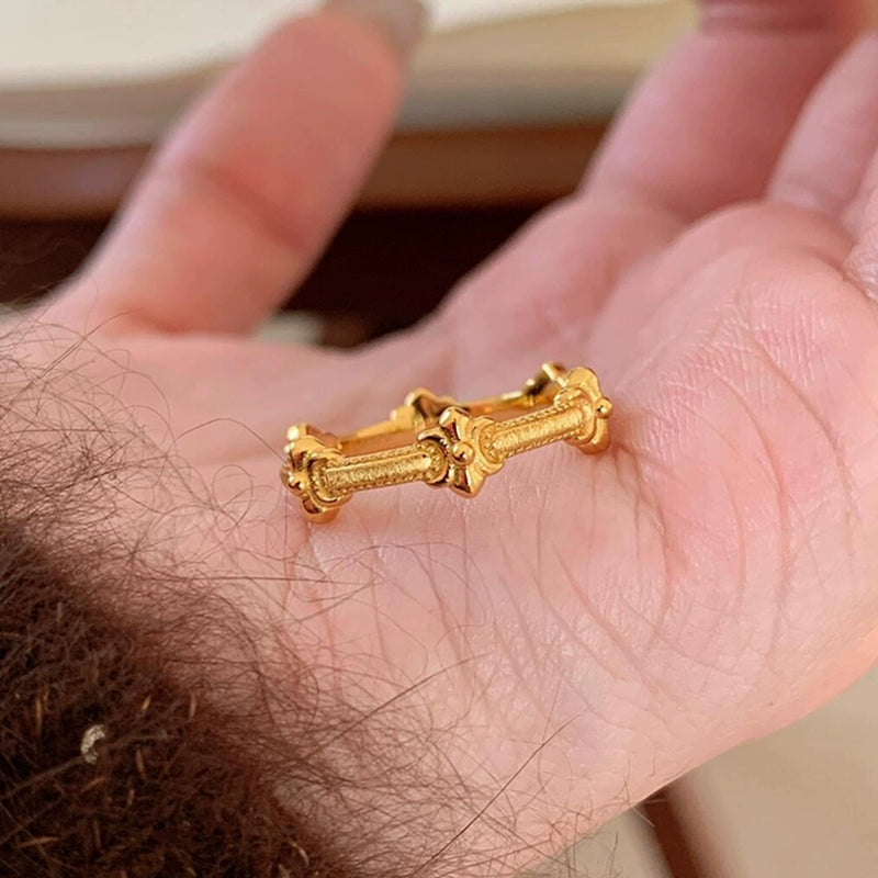 Yehudis Palace Iris Ring - Brushed Gold Iris Open Ring (6mm) [UHCI60MP]