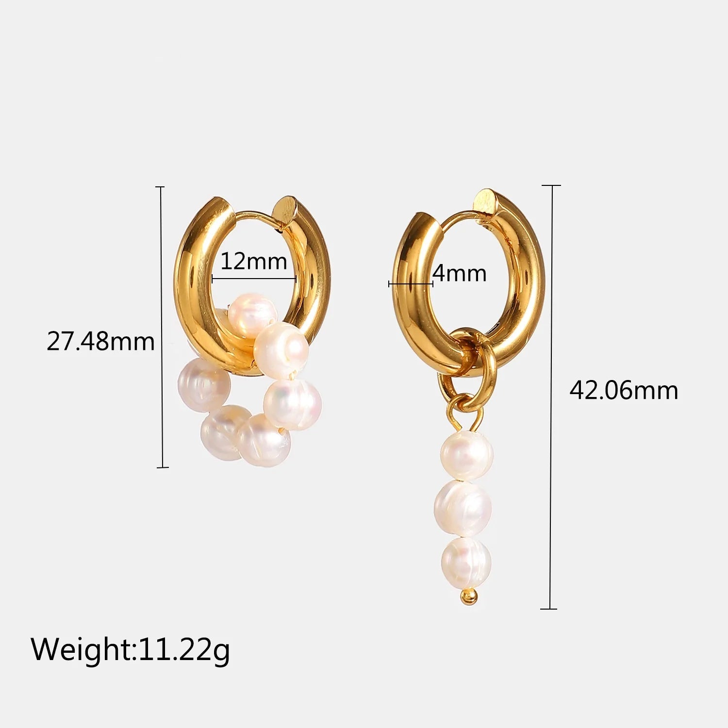 Amaryah Asymmetric Pearl Earrings - JDE201776