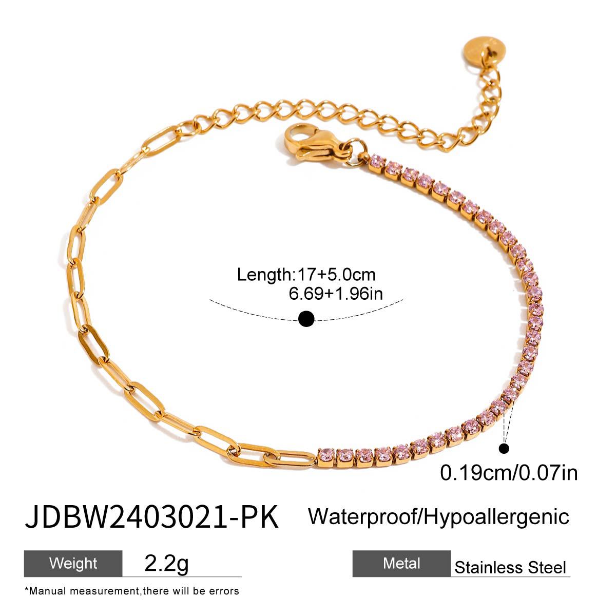 Bellah Zircon Stacking Bracelet Set - JDBW2403021-PK [ZNCRC3I7]