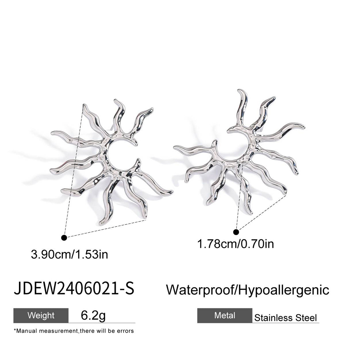 Charm Sunflower Stud Earrings - JDEW2406021-S [0ZZ3ZR3J]