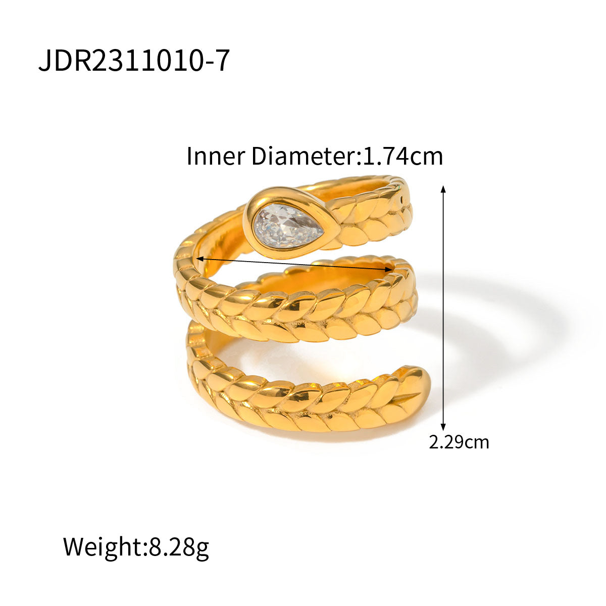 Annika Geometric Zircon Ring - JDR2311010-7 [D9Z6JYQ3]