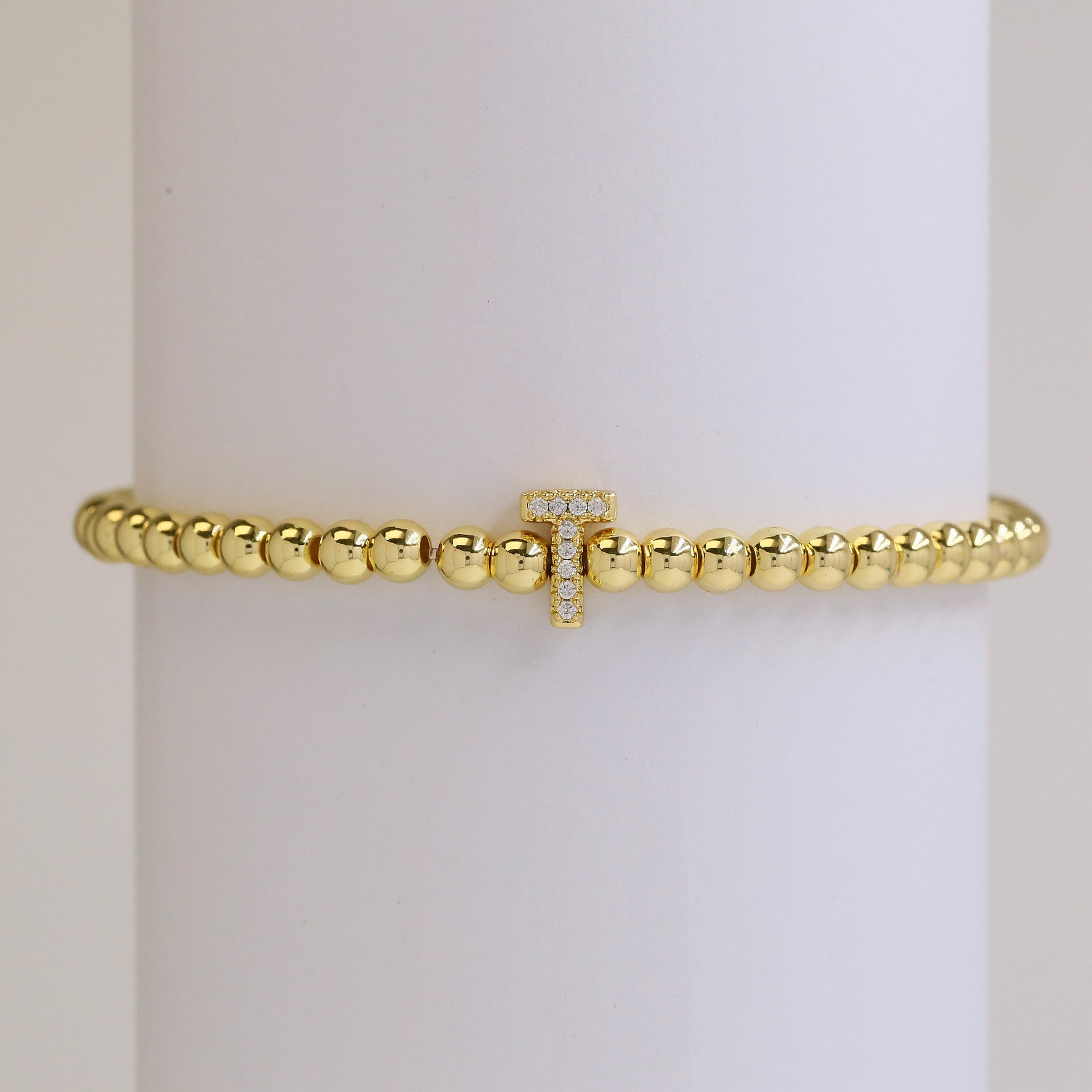 Mikah Micro-Inlay Initial Bracelet - T [WJYFBNET]