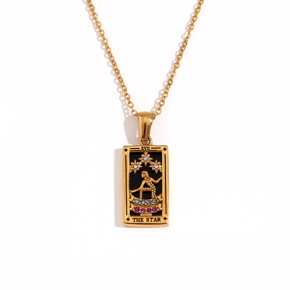 Avalyn Tarot Pendant Necklace - Gold - The Star [6R6UQZ95]