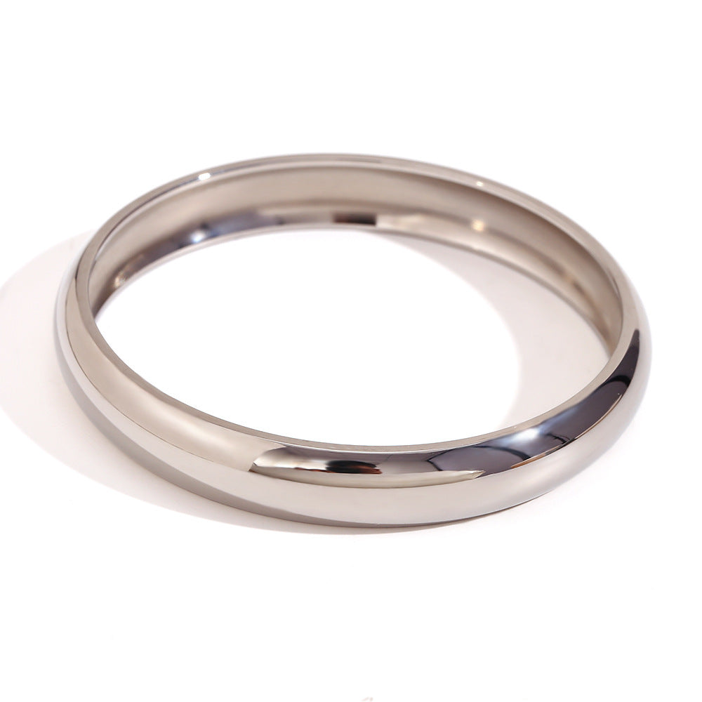 Carissa Polished Cuff Bracelet - 10mm Width, 60mm Inner Diameter - Silver [151YALWY]