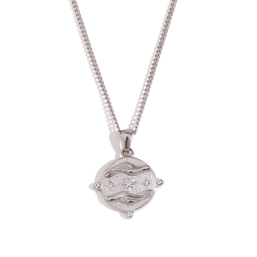 Semira Tarot Charm Necklace - Silver - Hands [N6EVFMPU]