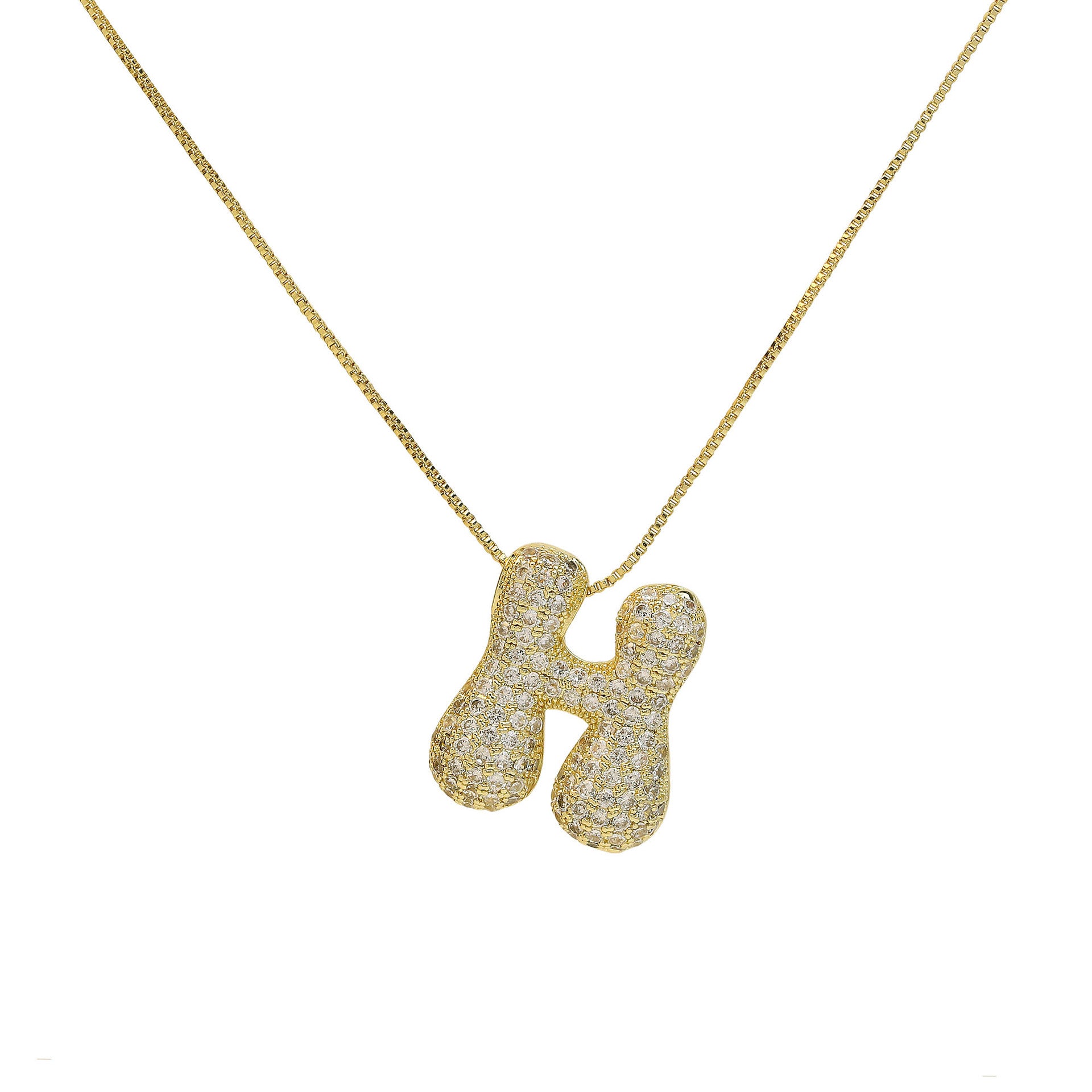 Zaidee Bubble Initial Necklace - Initial H [Z1LFFD3A]