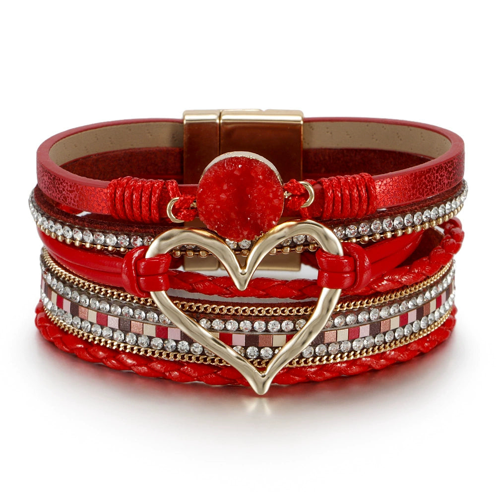 Ameera Braided Heart Bracelet - Red Heart [U2WRUBA6]