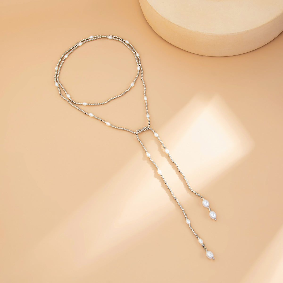 Sunshine Layered Beaded Necklace - Style 7291 Silver [KU8ZYM9B]