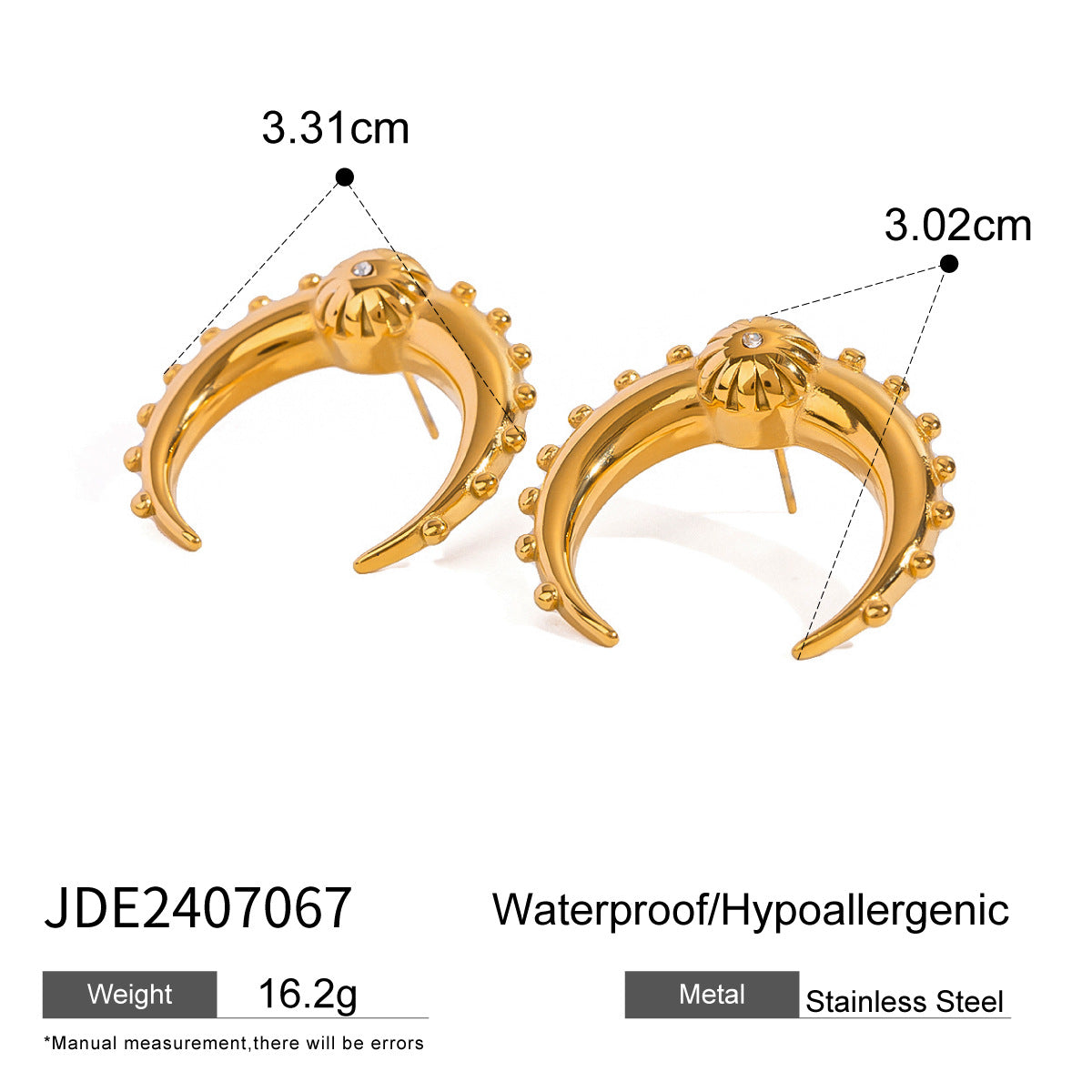 Sapphire Luxe C-Shaped Earrings - JDE2407067 [2SEHPIST]