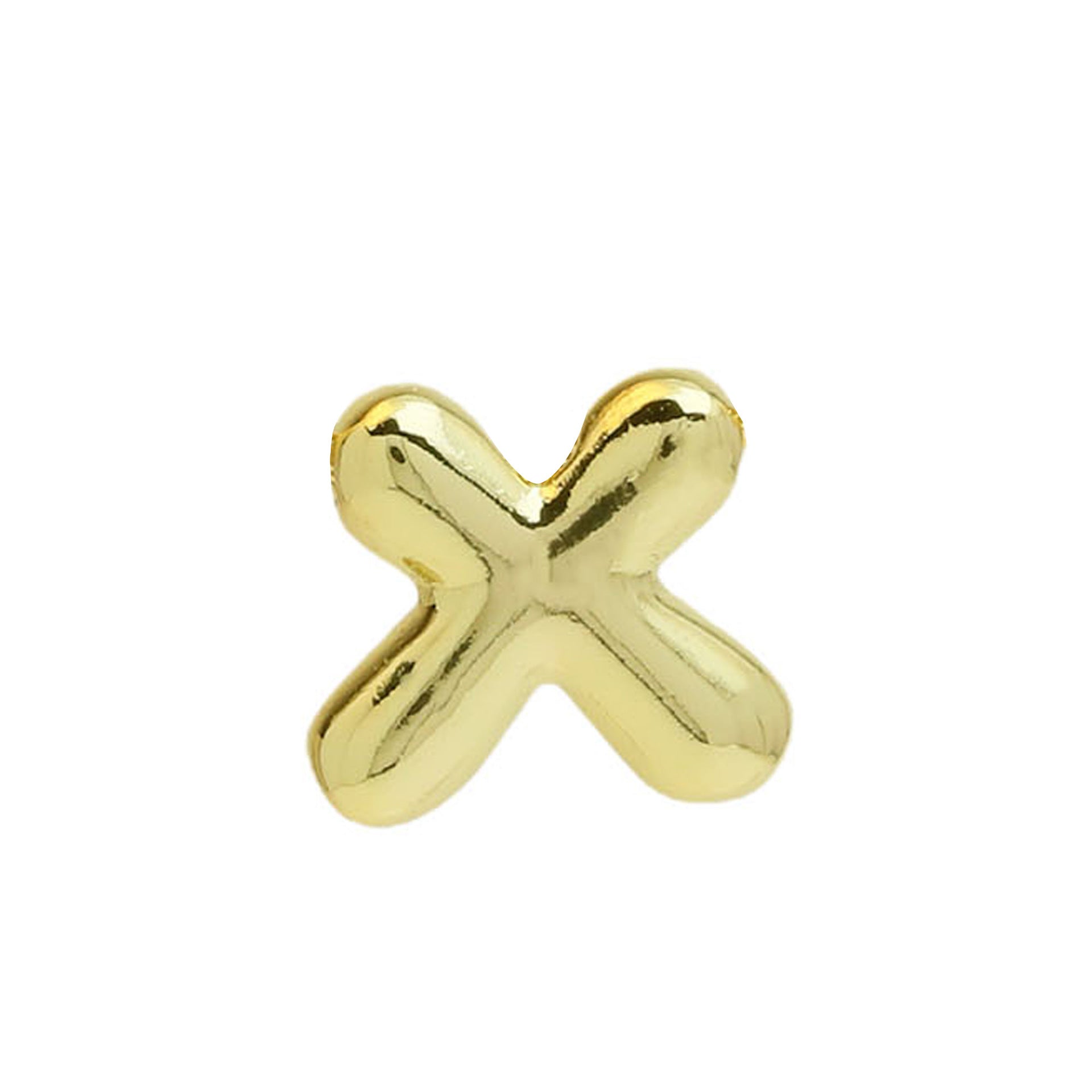 Vada Gold Bubble Letter Necklace - Gold X Pendant [8GGX5URR]