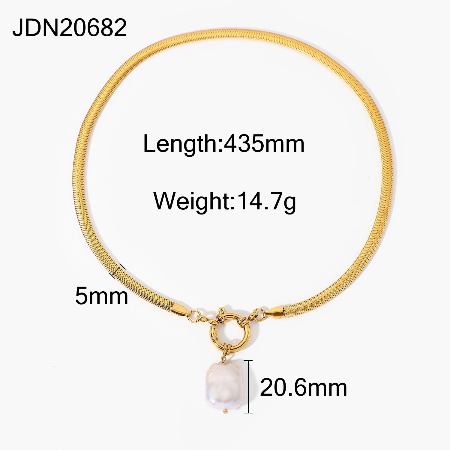 Kayce Pearl Clavicle Necklace - JDN20682 [EJ52TUN5]