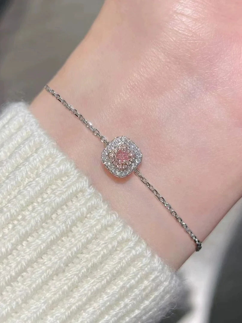 Emiyah Sparkling Zircon Bracelet - Large Square Chain Bracelet