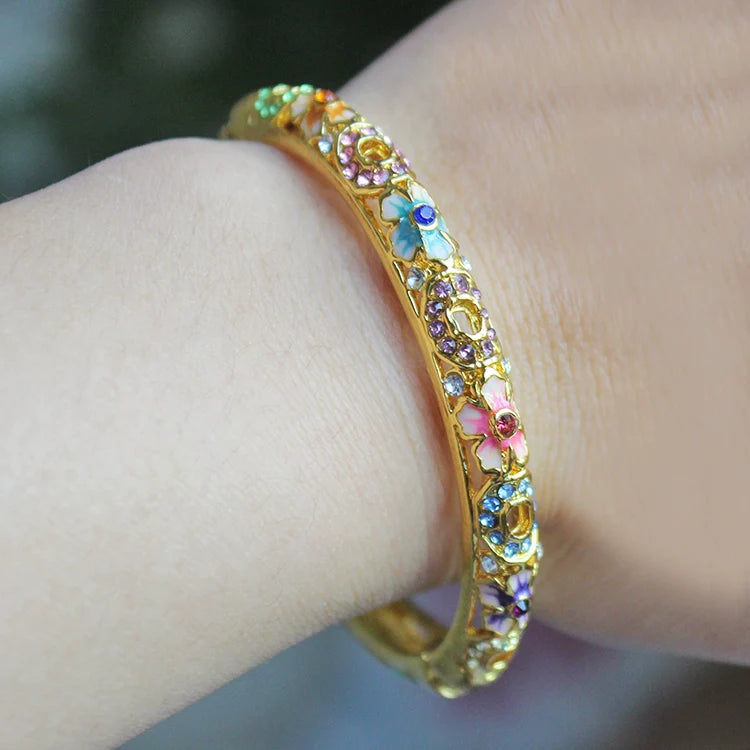 Chimamanda Ornate Cloisonne Bangle - Multicolor (57mm ID)