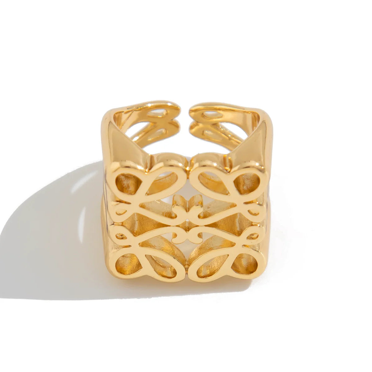 Analy Open Square Ring - Gold