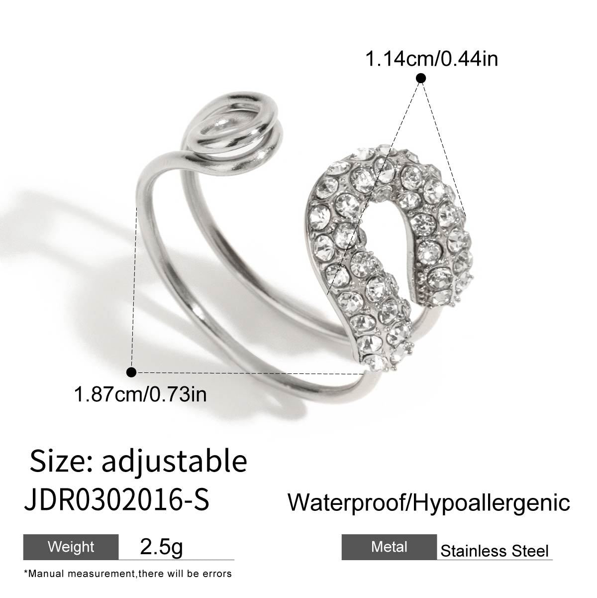 Miyana Paperclip Rhinestone Ring - Gold Tone [KE8FPG1R]