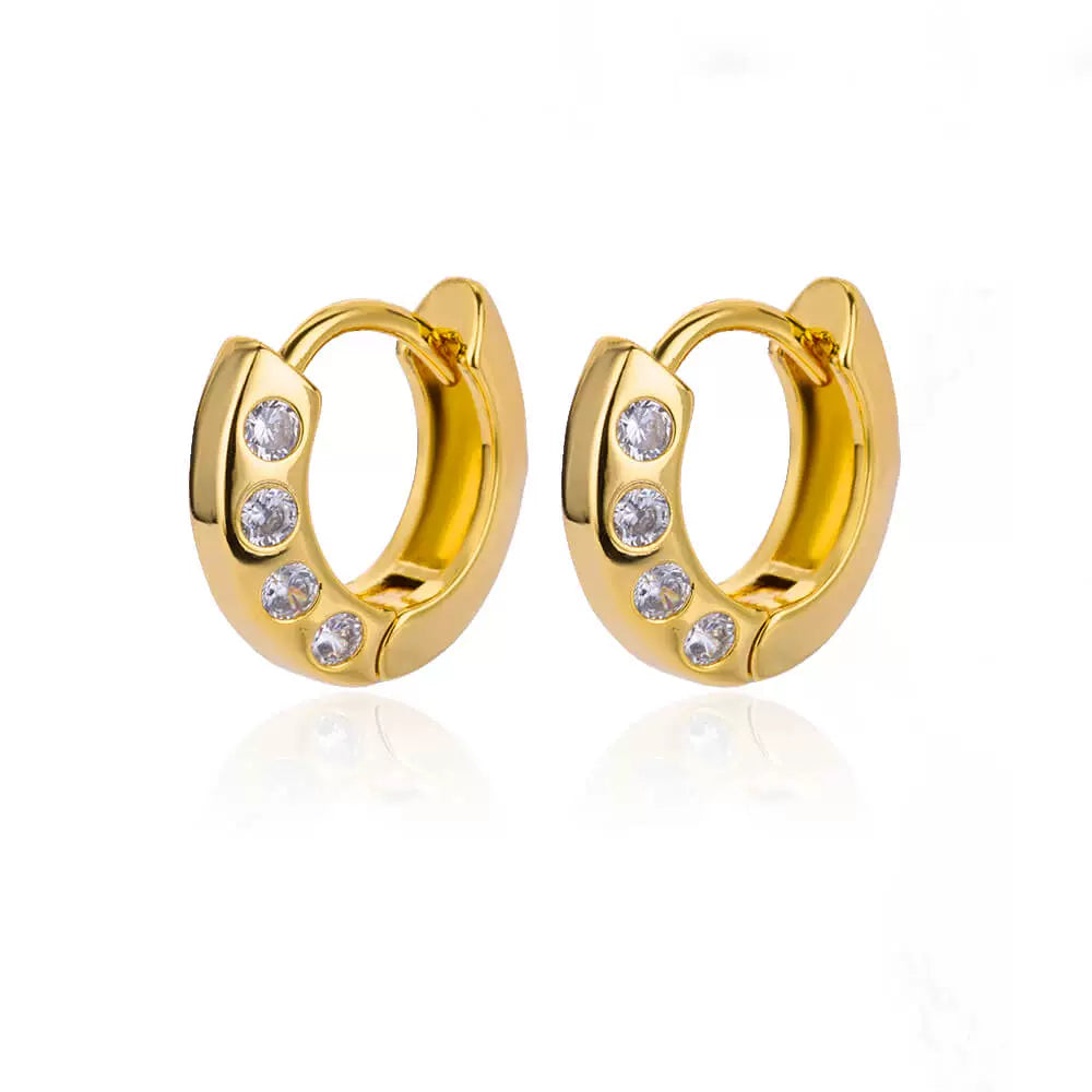 Phoebe Gold Chunky Hoop Earrings - E3124G-19