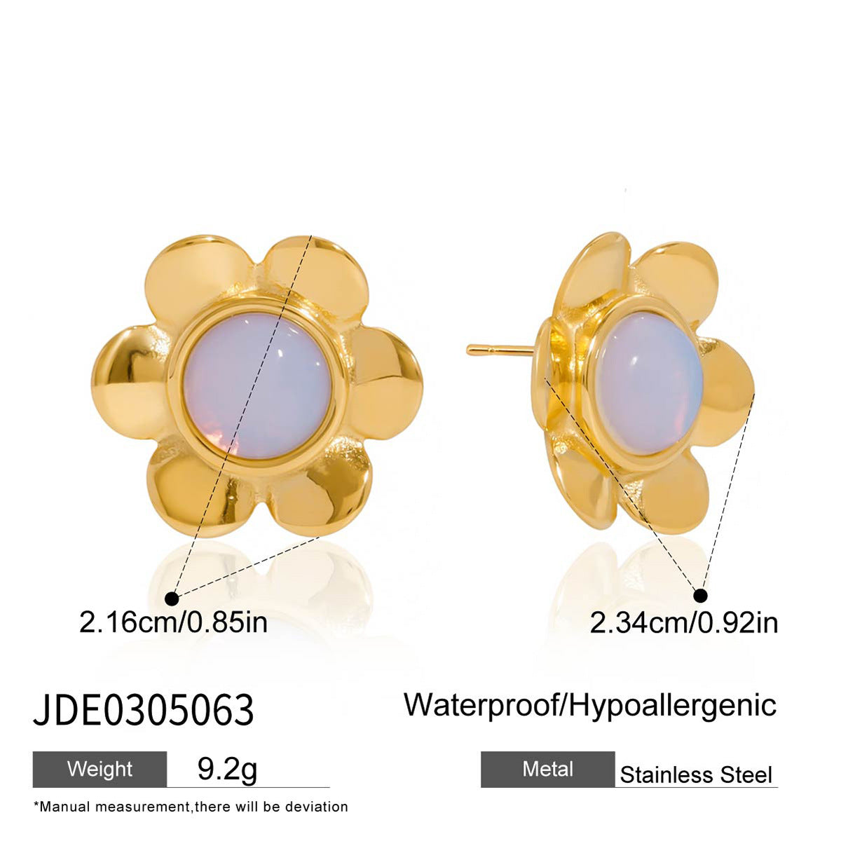 Abby Opal Flower Earrings - JDE0305063 [JLU5318G]