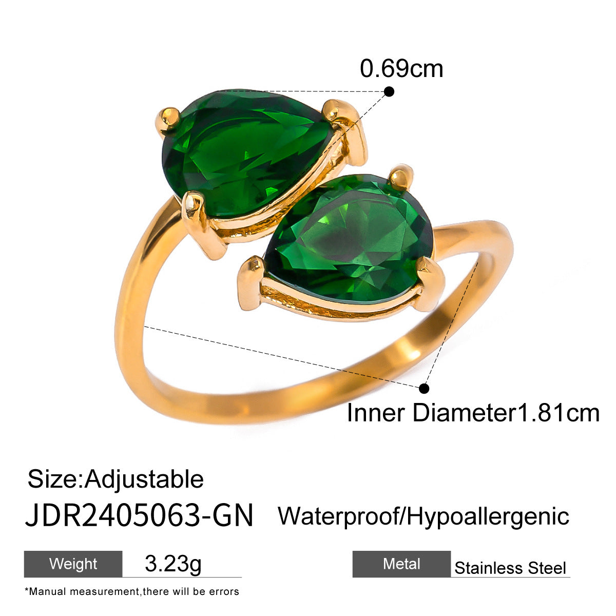 Abree Geometric Agate Ring Set - Style JDR2405063 Green [SHLZC0OU]