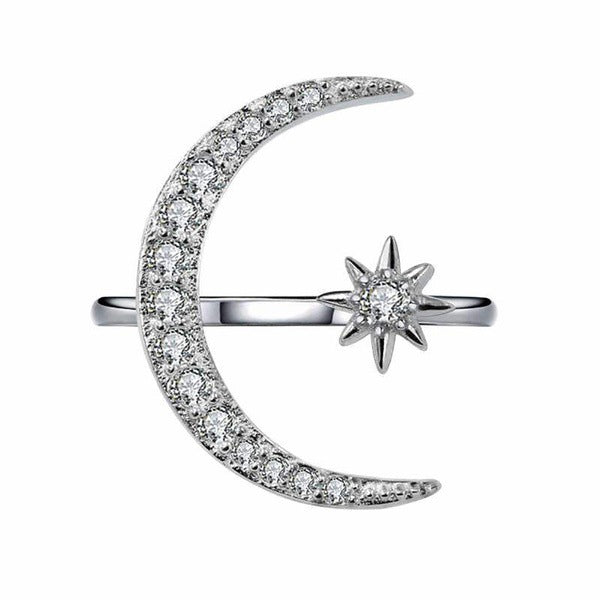 Araceli Celestial Crescent Ring - White Gold [DYFQPJ3L]