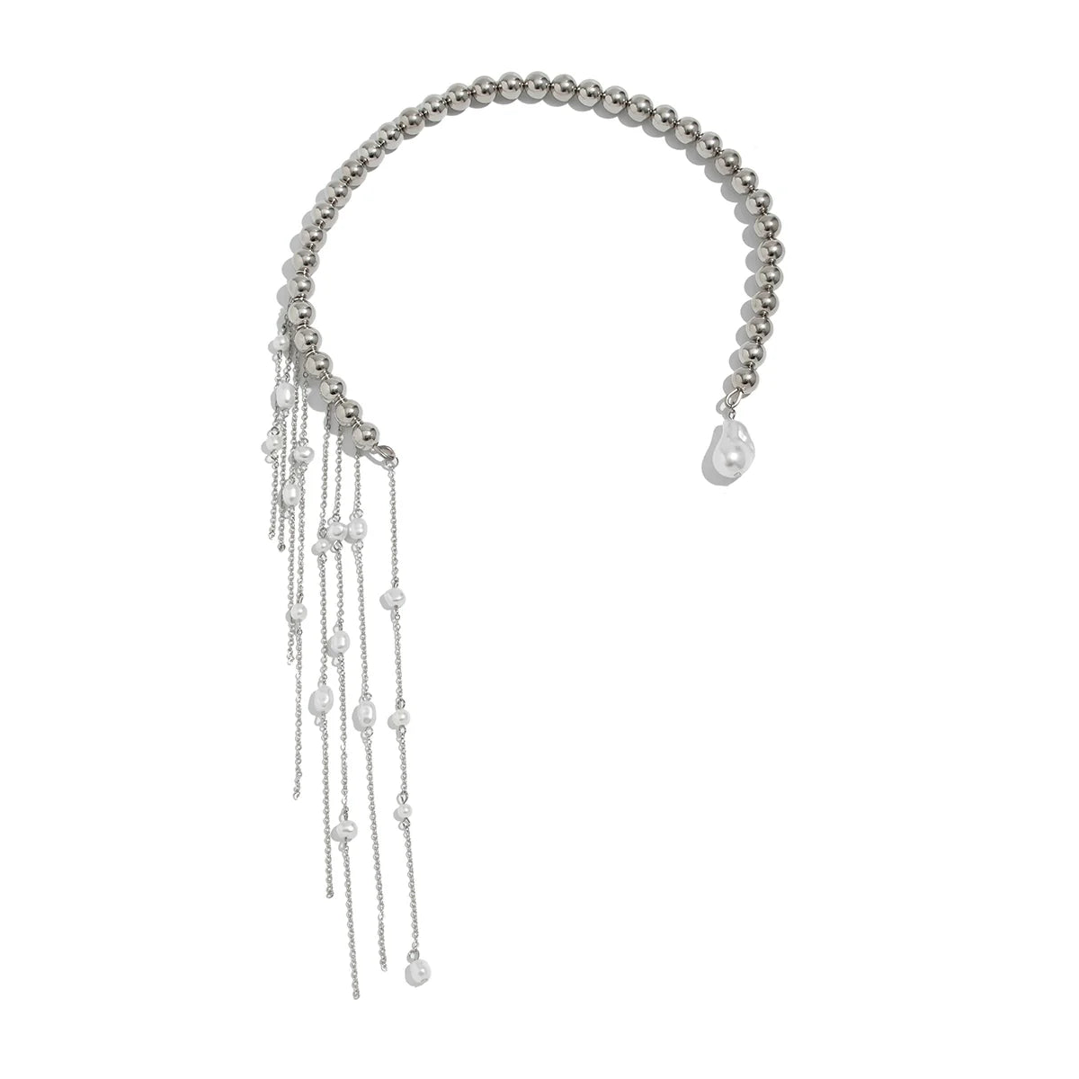 Camden Pearl Statement Necklace - Silver
