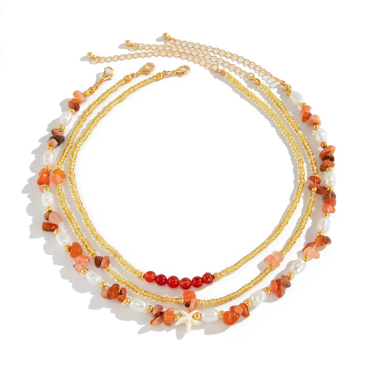 Genavieve Pearl Turquoise Necklace Set - Gold