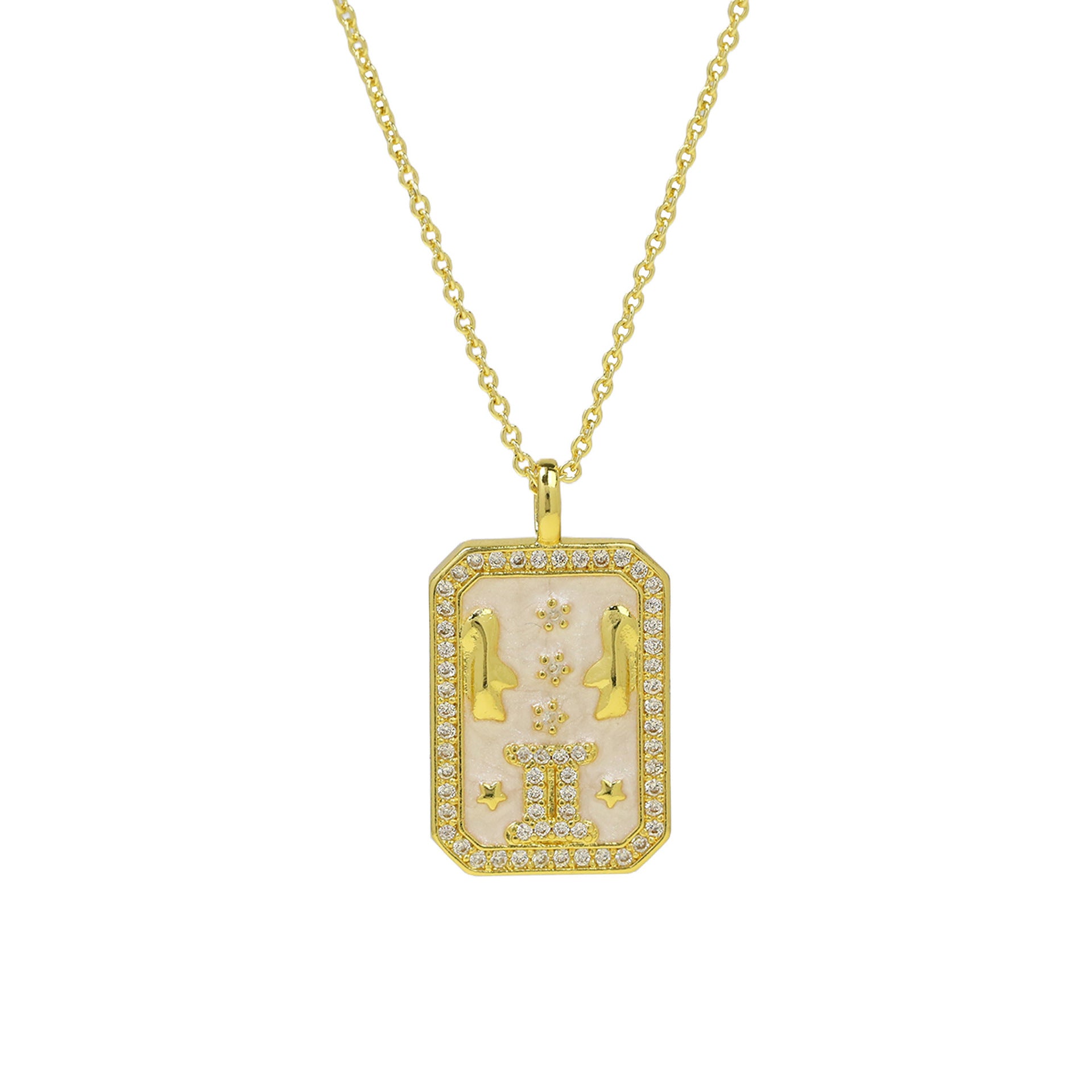 Ravenna Zodiac Square Necklace - Gemini [6GZULFMR]