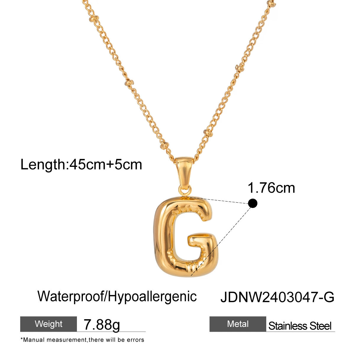 Kadyn Initial Pendant Necklace - Letter G [35KERU5O]