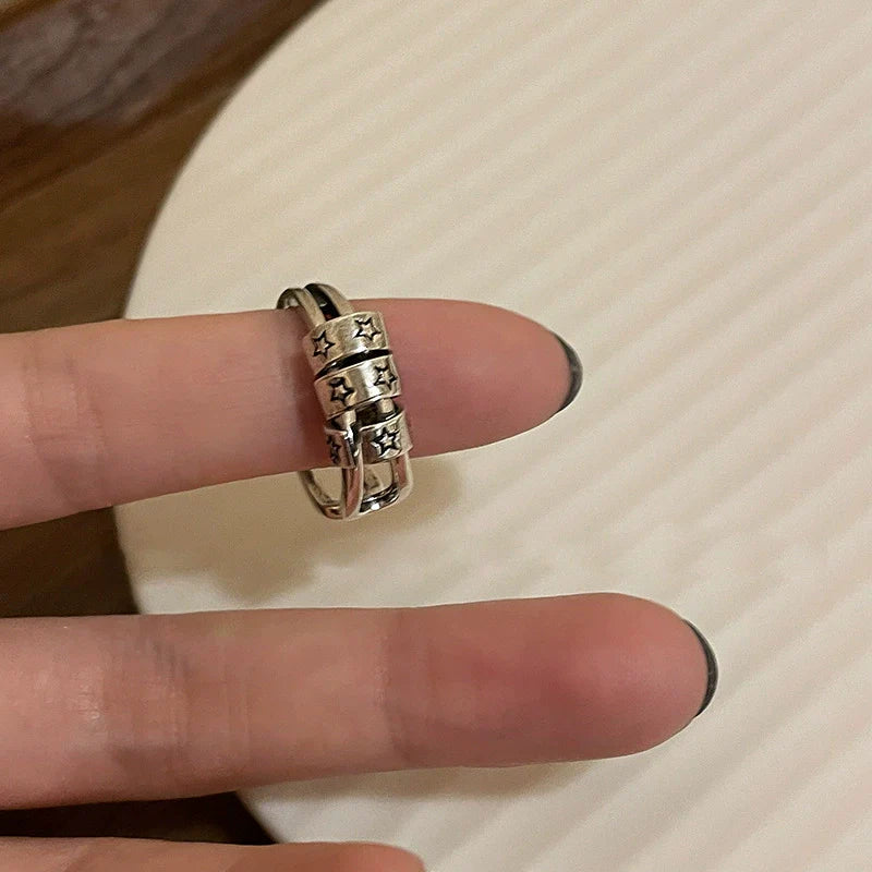 Yoselin Celestial Star Rings - Triple Band Star Ring