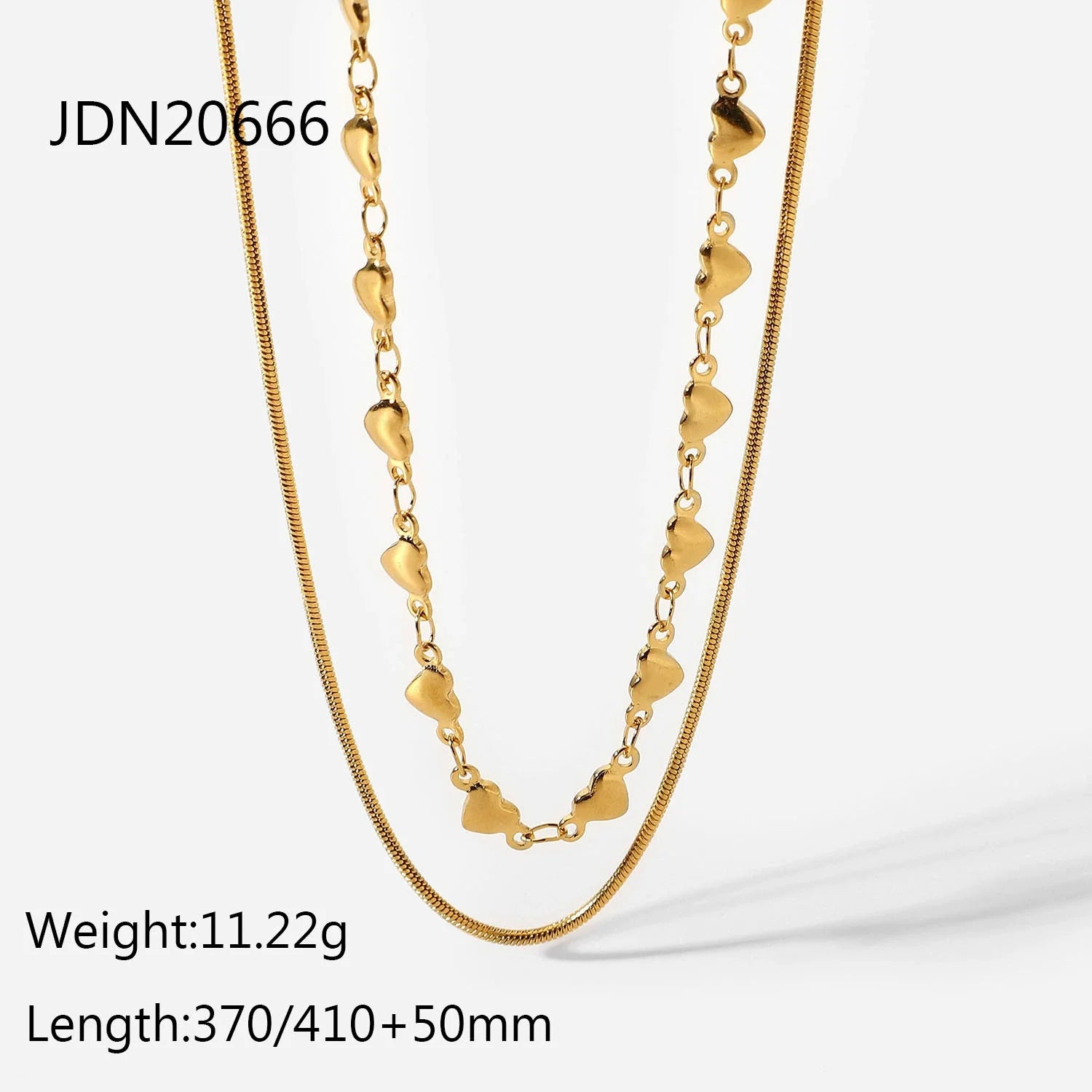 Mireille Double-Layer Heart Necklace - JDN20666