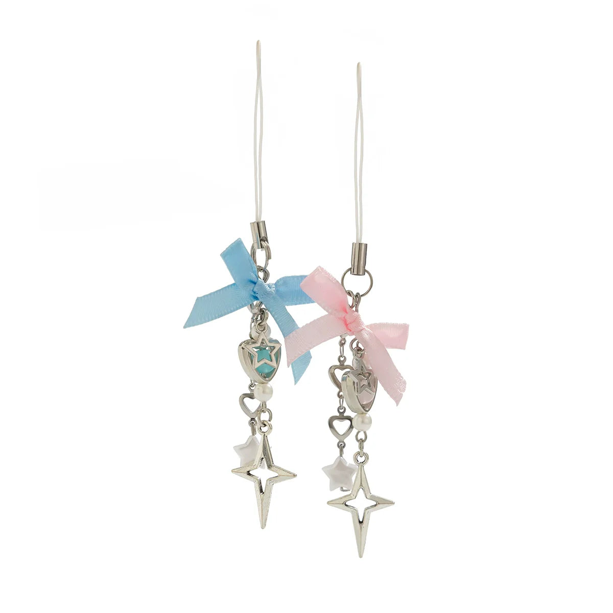 Emmerie Bow Bear Charm Set - Blue Pink