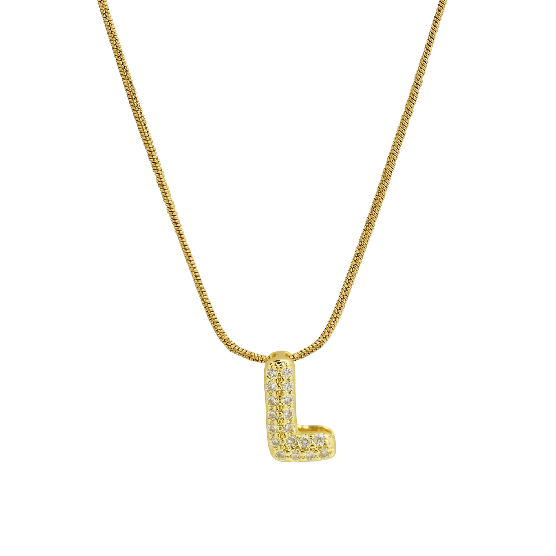 Deborah Initial Snake Necklace - Gold-tone L Initial [W6K56QD9]
