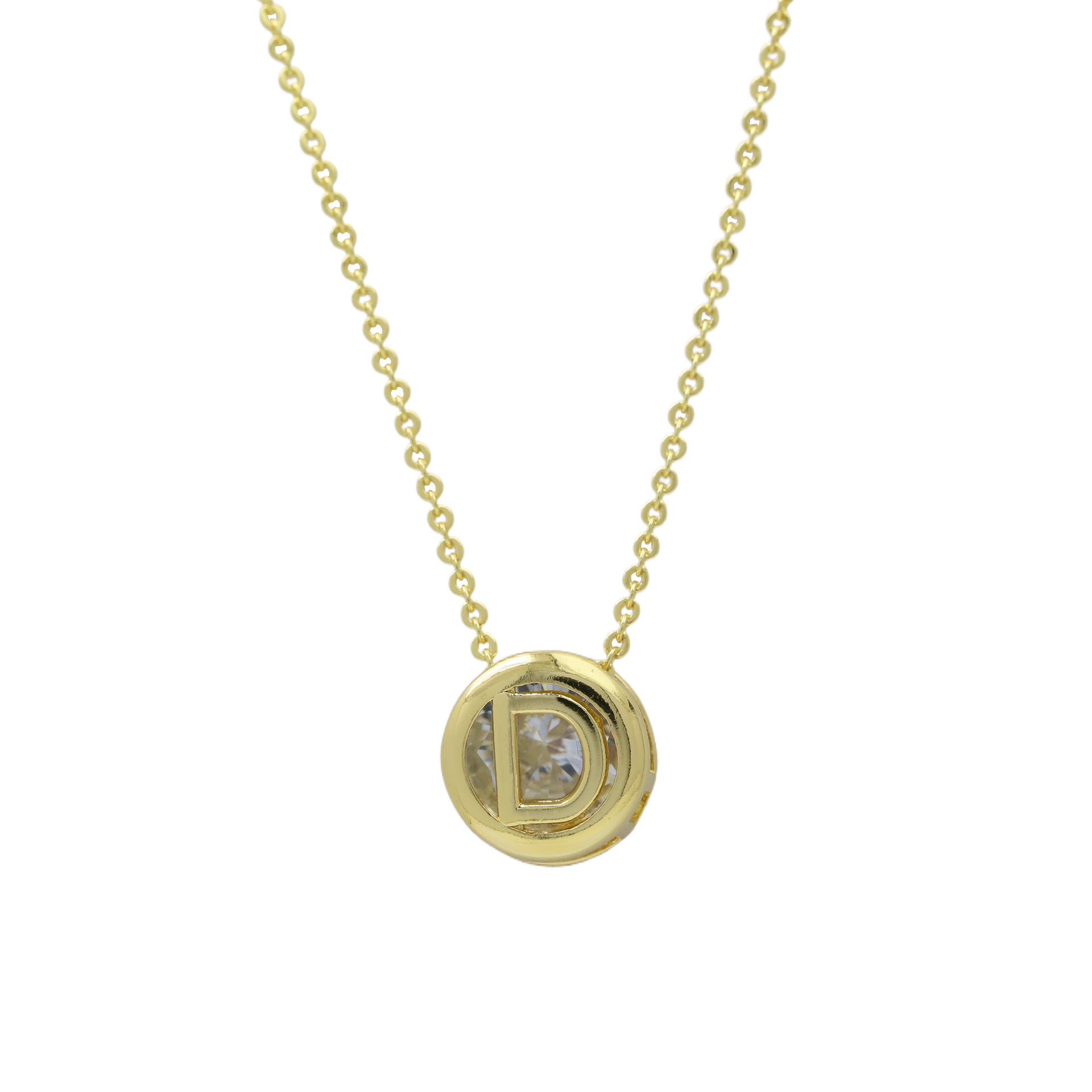 Gia Initial Pendant Necklace - D [H0D3Z8RA]