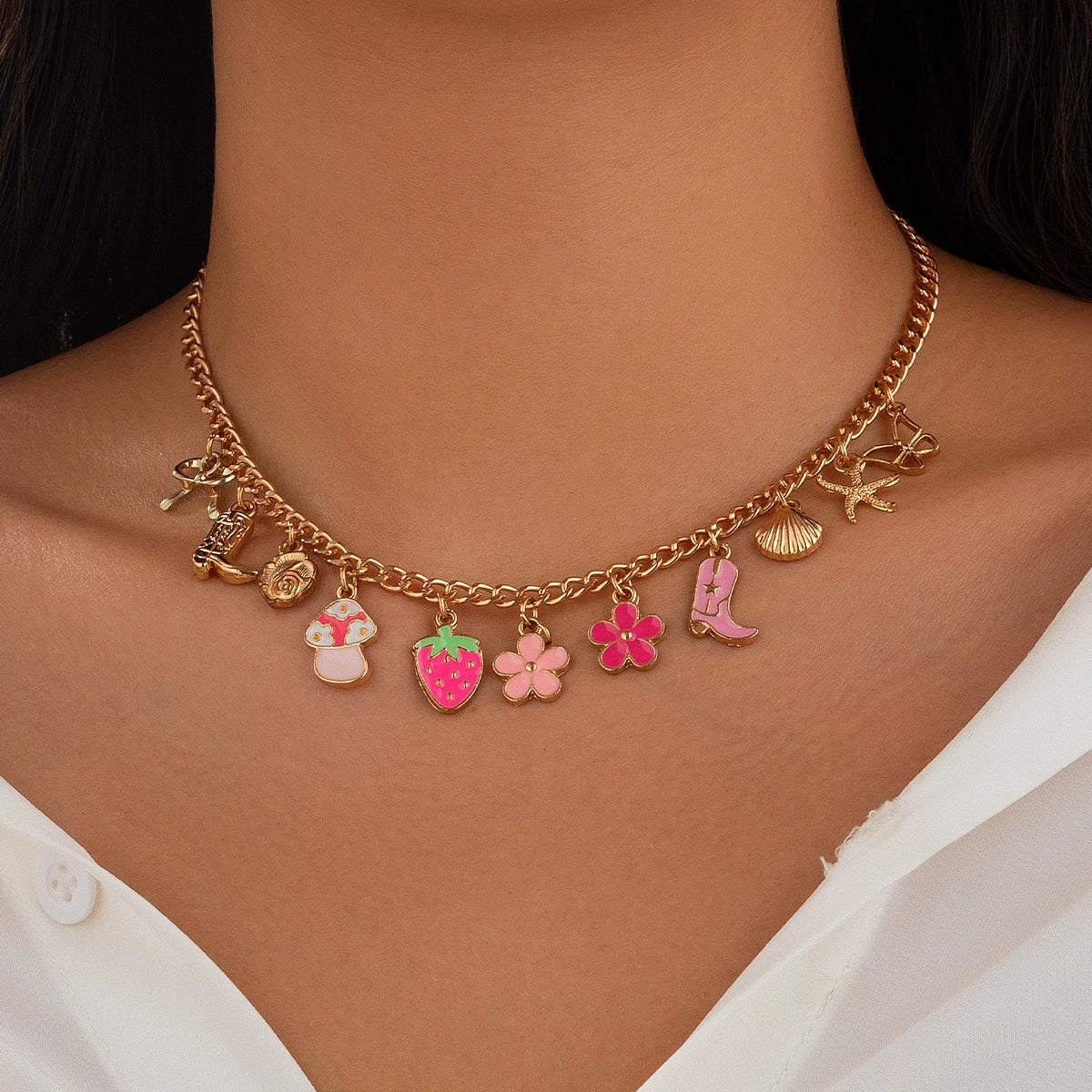 Koralee Ocean Pearl Necklace - Style 05 - Necklace (Gold) [1T5NCHEL]