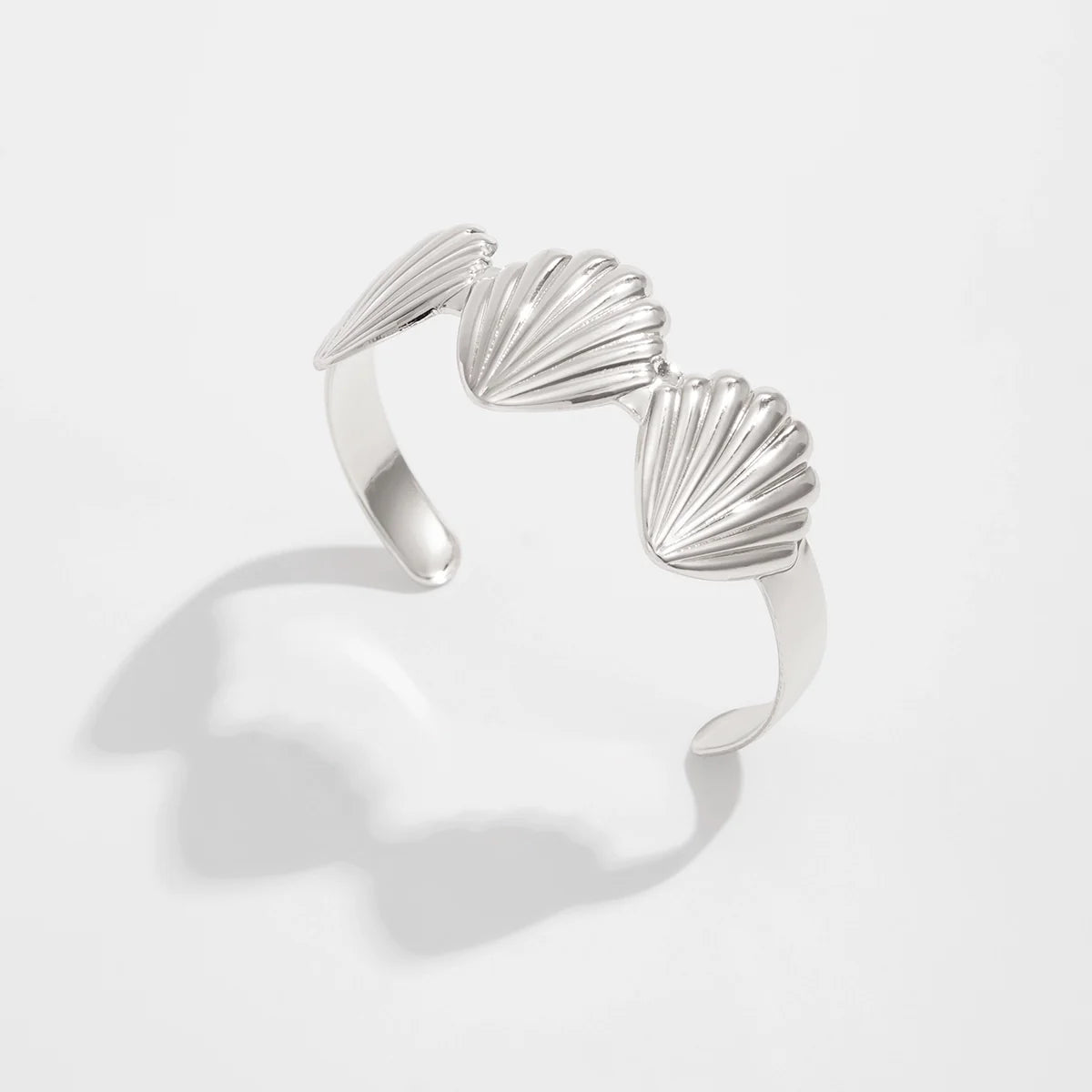 Coco Seashell Cuff Bracelet - Silver 3 Shells