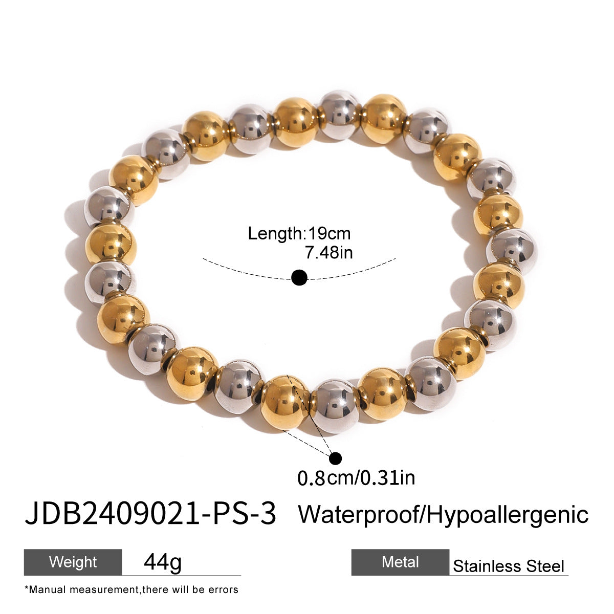 Emberlyn Beaded Stretch Bracelet - Silver Tone Beaded [S34WB0MB]