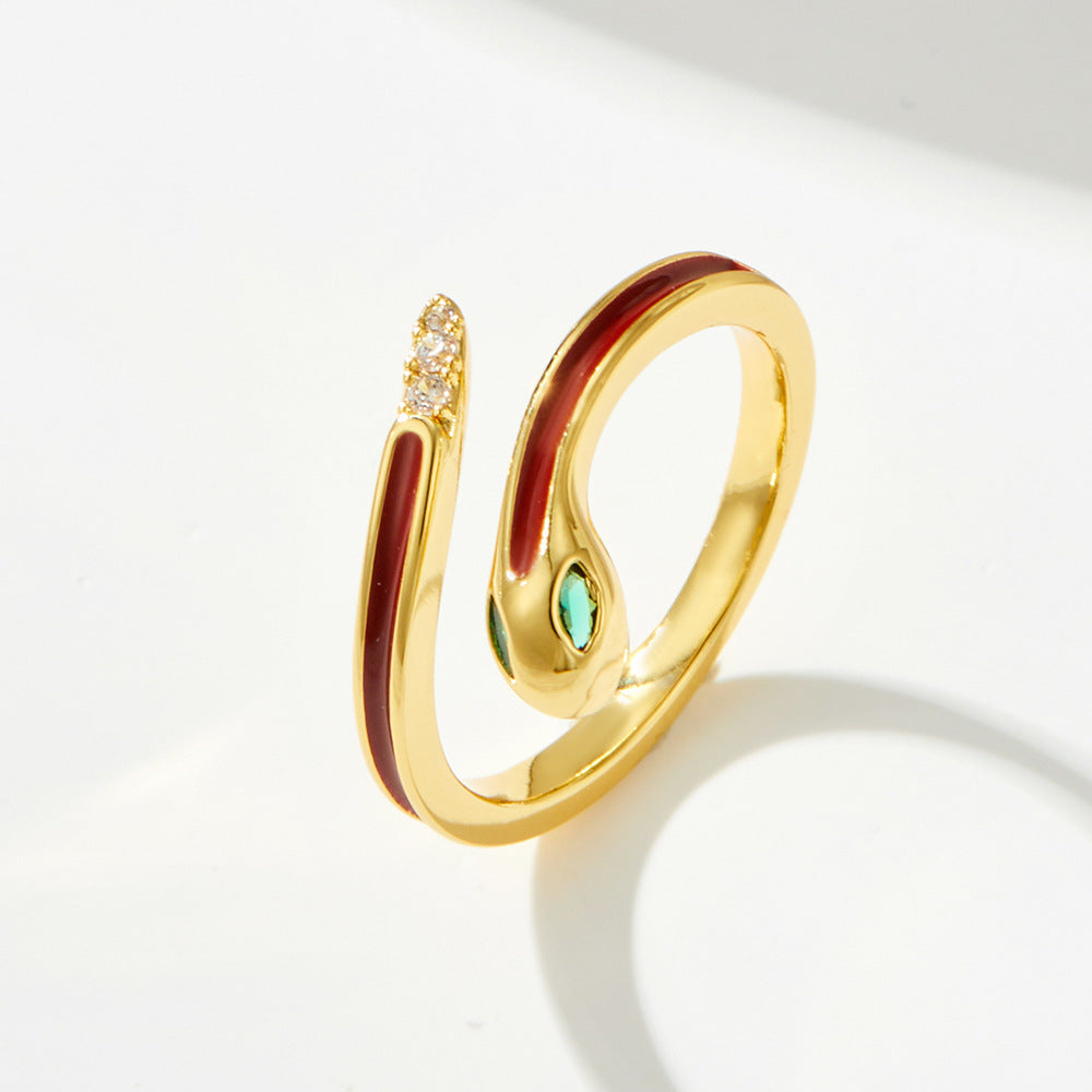Lady Red Serpent Open Ring - R14487M049 [N2AAB45O]