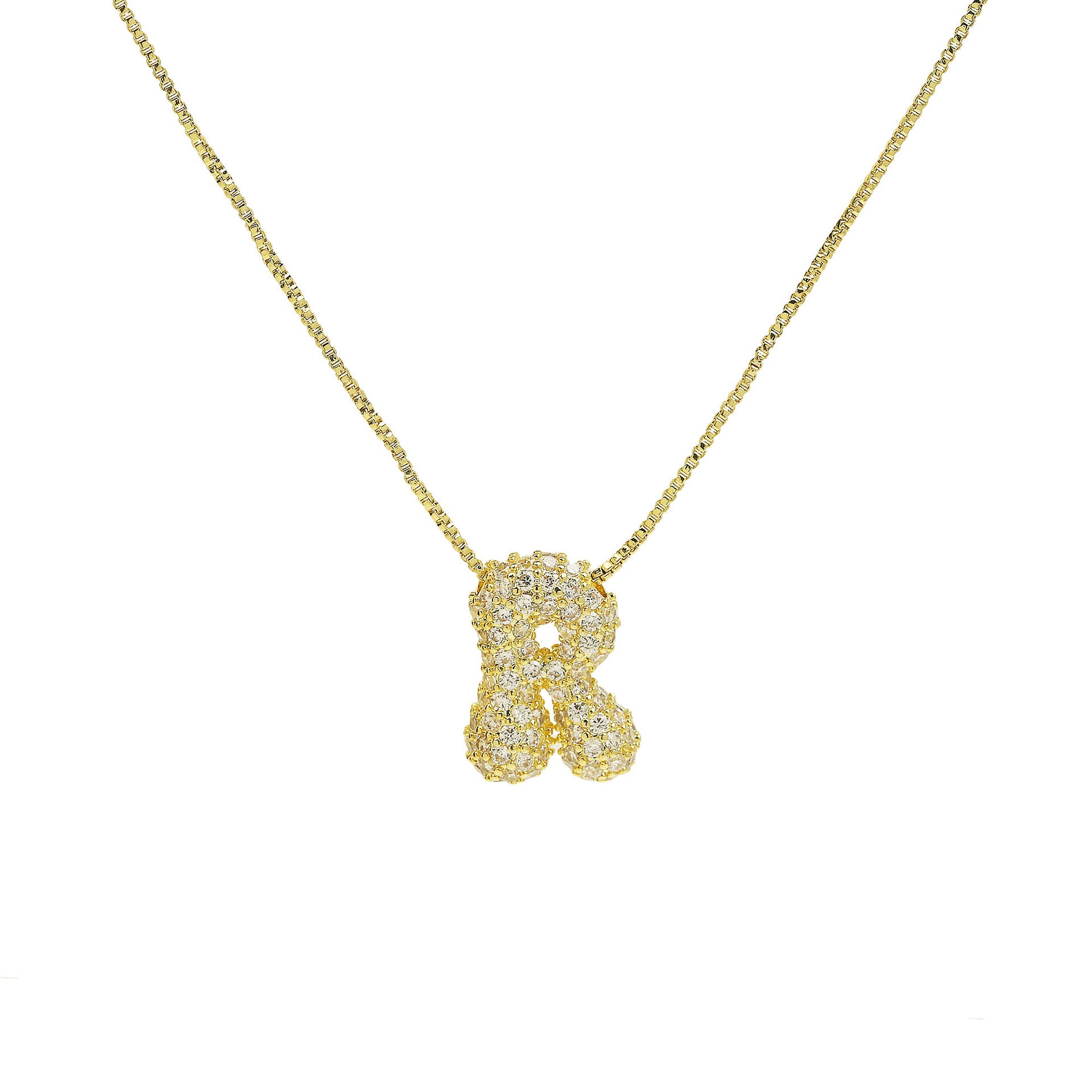Francis Bubble Initial Necklace - Gold Necklace R [LI0IC81G]