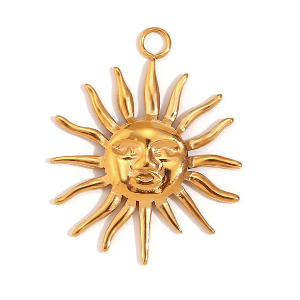Kalayah Geometric Celestial Charms - Human Face Sun Ray Pendant [1FEJNNA1]