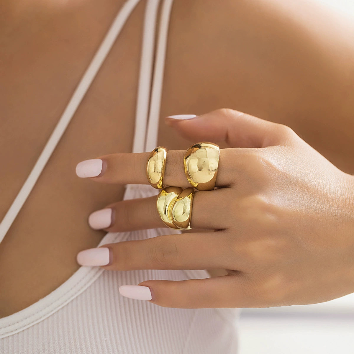 Precious Statement Ring Set - 01 Gold 3-Piece Set [7DTWTZFC]