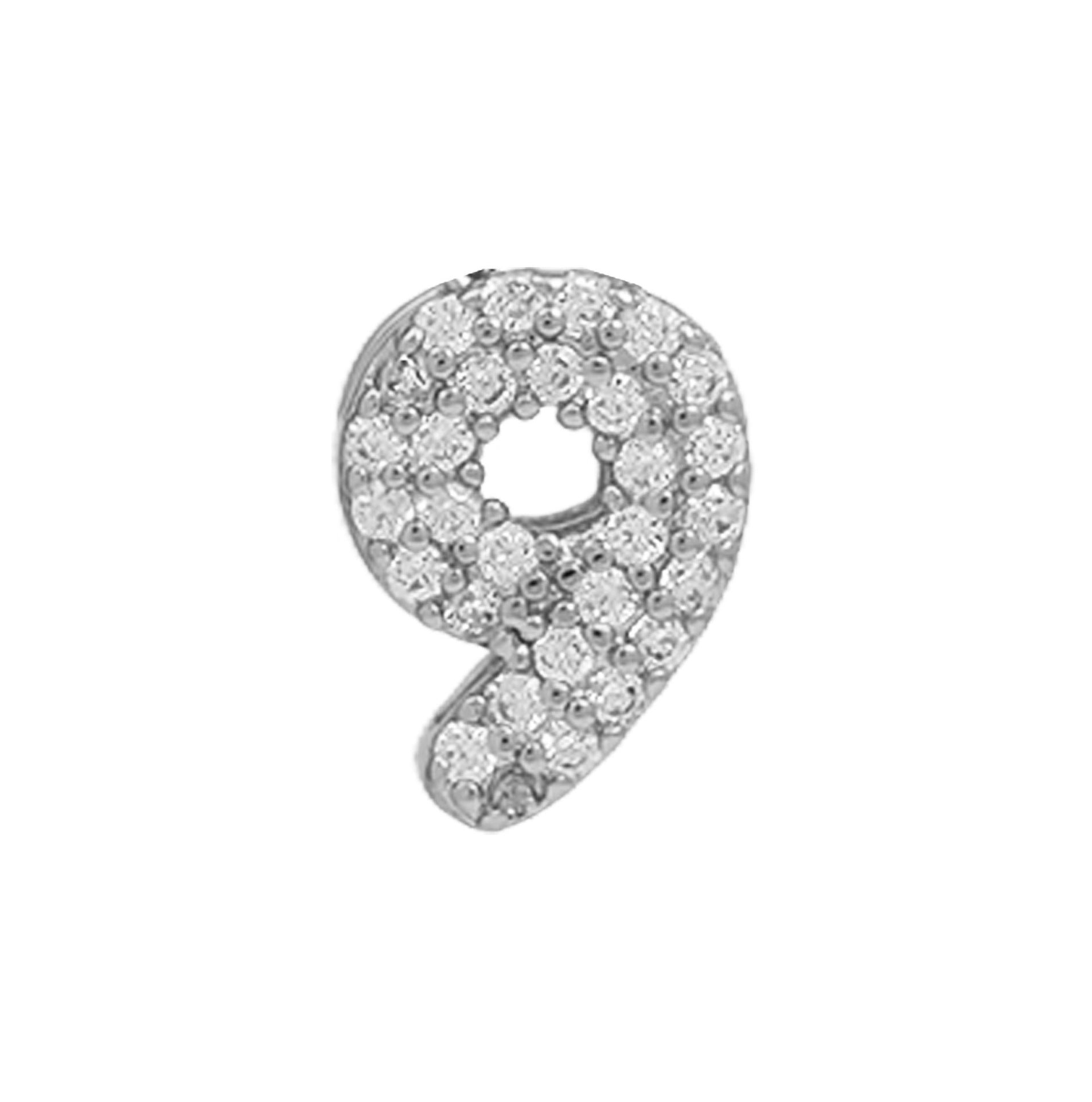 Adira Number Charm Necklace - Silver Number 9 [Q6WKJO10]