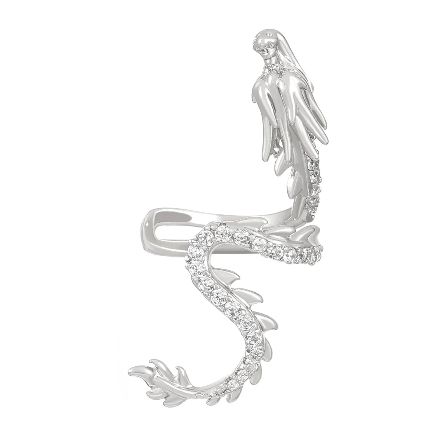 Dulcemaria Dragon Ear Cuff - White K (Left Ear)