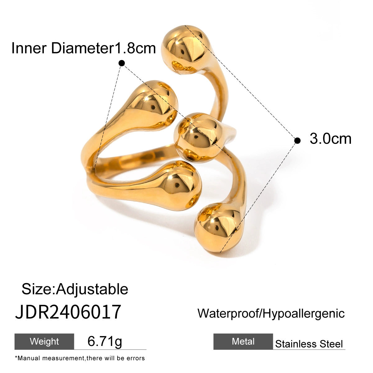 Langley Titanium Gold Ring - JDR2406017 [OUP1I9GS]