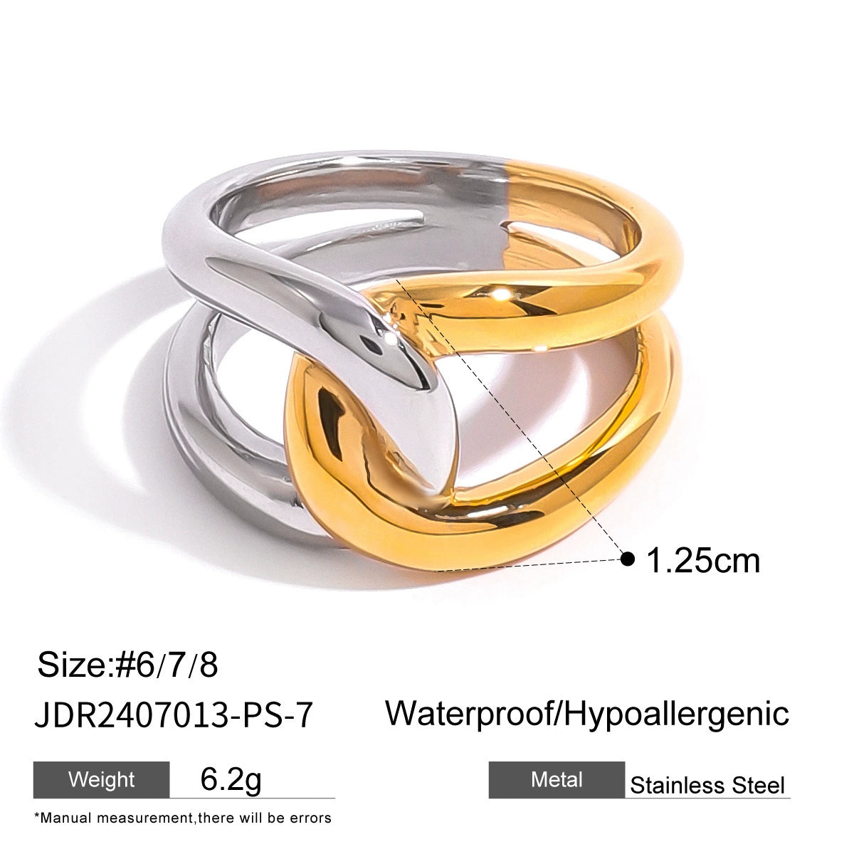 Kaniyah Two-Tone Titanium Ring - JDR2407013-PS-7 [FVD0SN25]