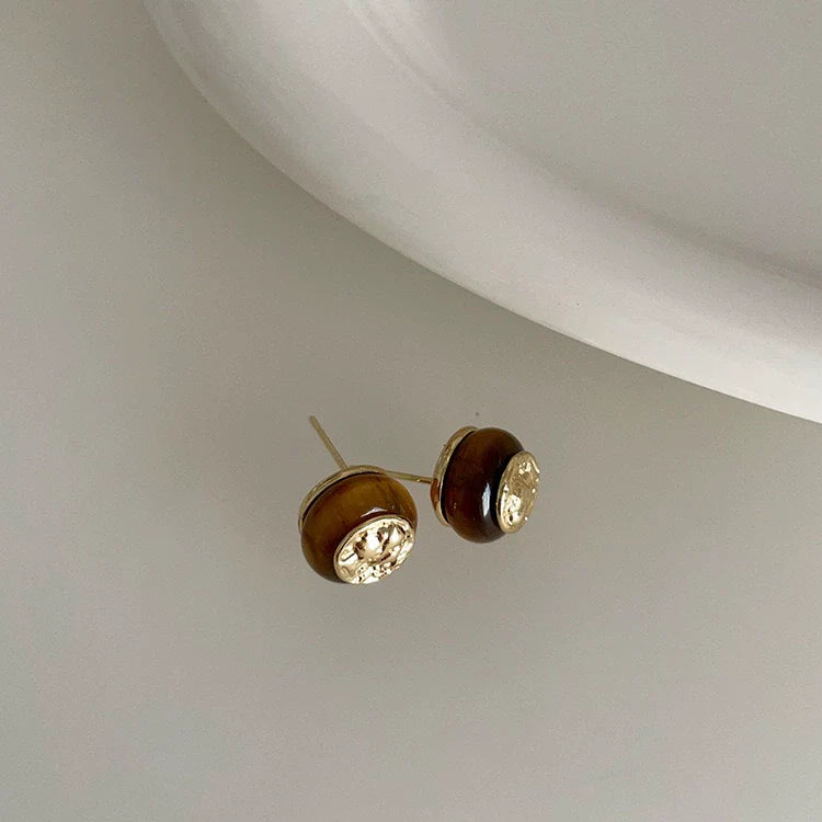 Soleil Organic Stud Earrings - Gold