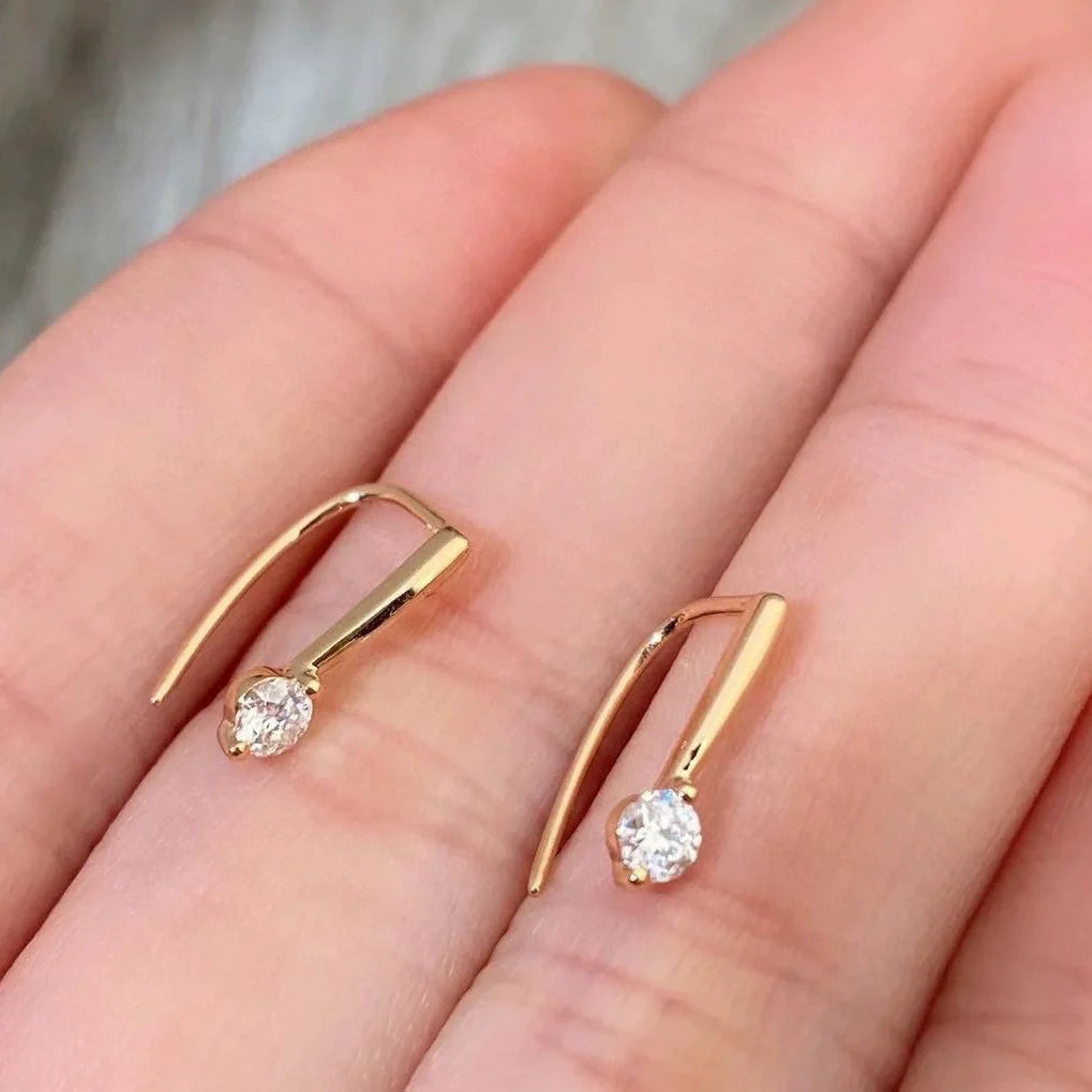 Shanaya Star Zircon Studs - Small Zircon Ear Hook