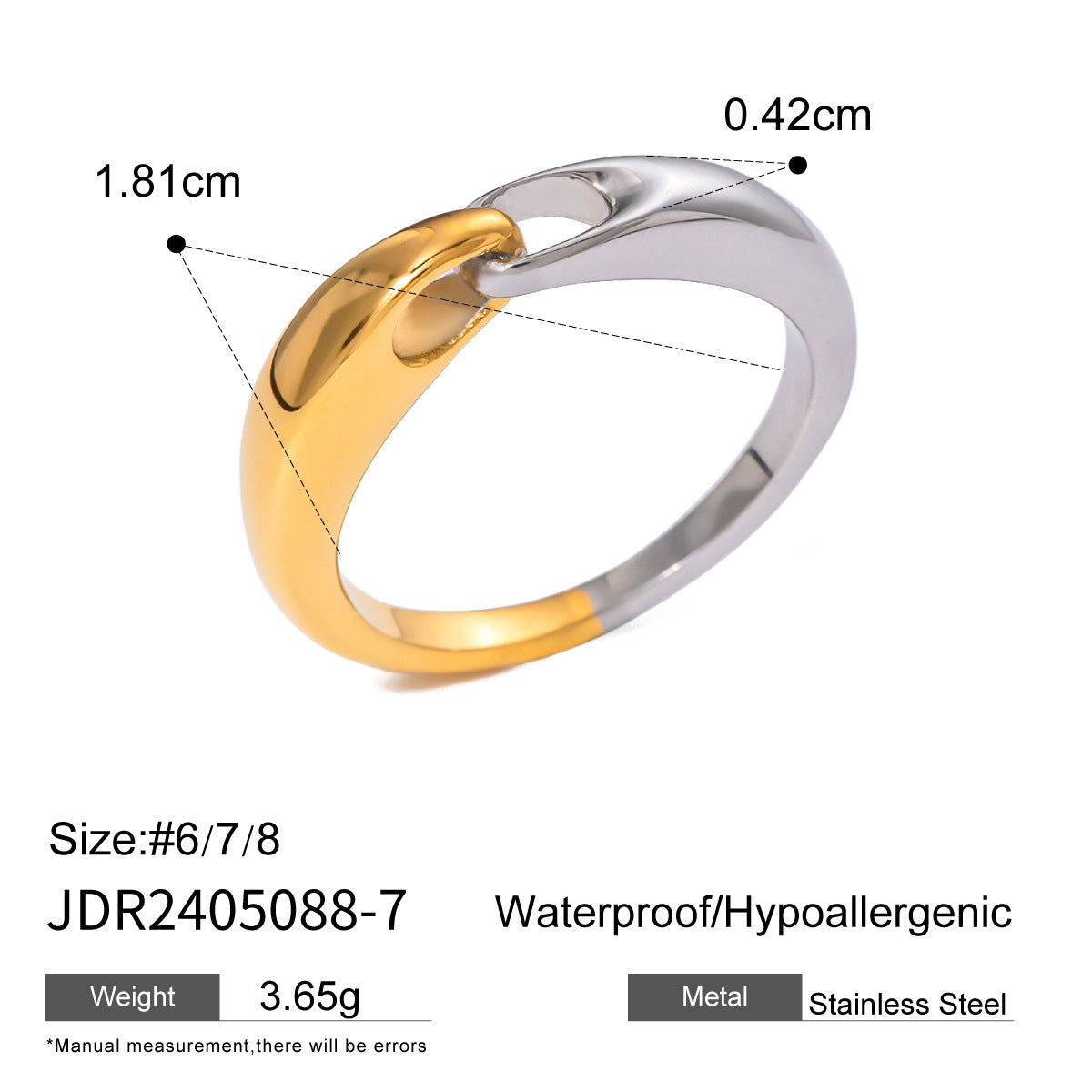 Maison Geometric Statement Ring - JDR2405088-7 [XX50AWRO]