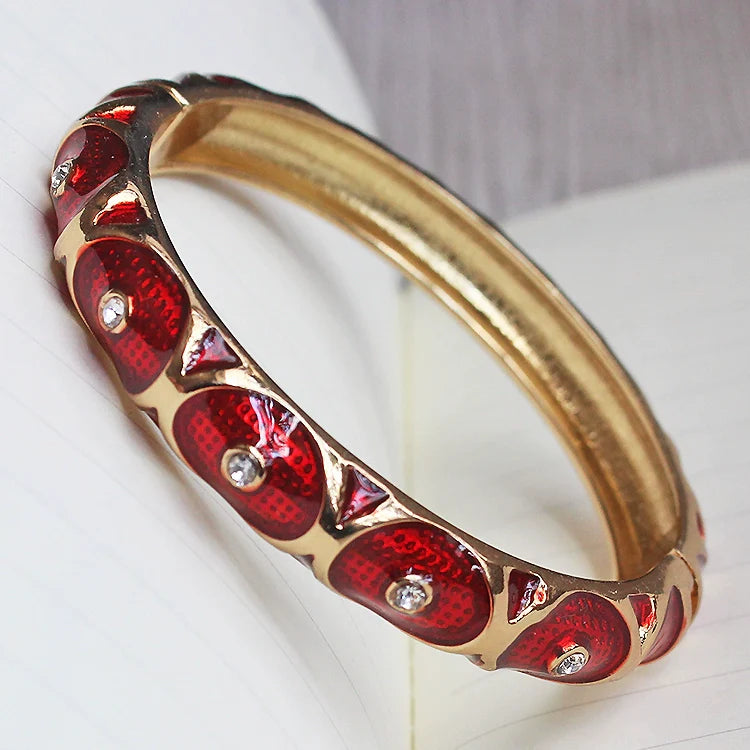 Whitney CloisonnŽ Floral Bangle - Dark Blue